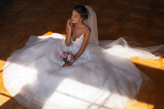 Платье Катрин, 2018, одежда, платье, свадебное, белый, кружево, пышное, сетка, архив