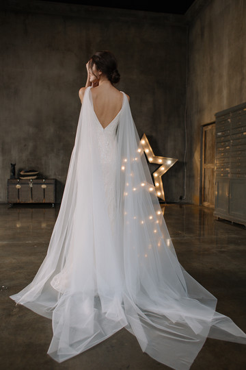 Платье Шанталь, 2019, одежда, платье, свадебное, пудровый, кружево, русалка, архив