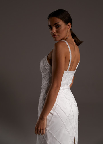 Платье Селия, 2021, одежда, платье, свадебное, молочно-белый, вышивка, прямой силуэт