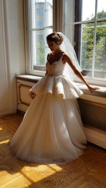 Lydia gown, 2018, couture, dress, bridal, off-white, lace, Lydia, A-line, tulle, archive