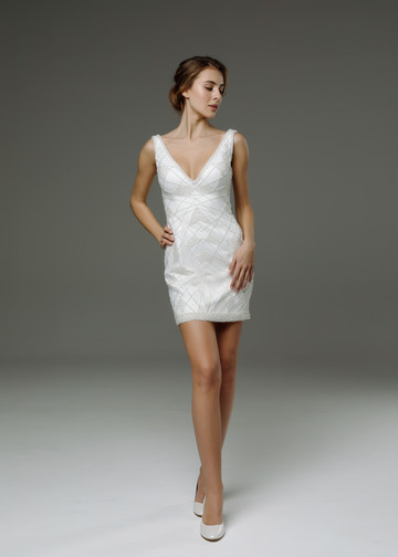 Celestine dress, 2019, couture, dress, bridal, off-white, sheath silhouette, embroidery, popular