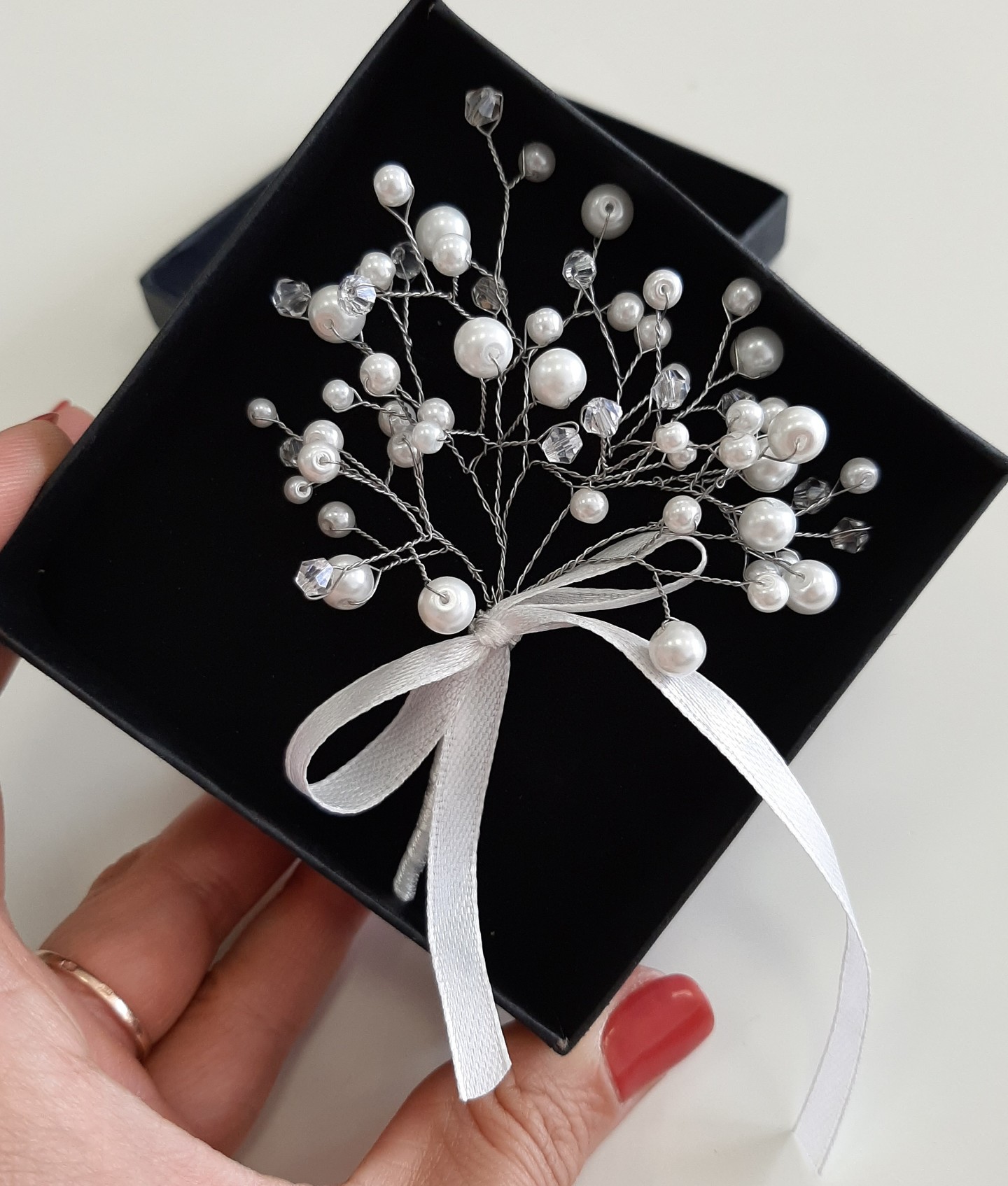 Buttonhole for groom, accessories, buttonhole, bridal, silver color