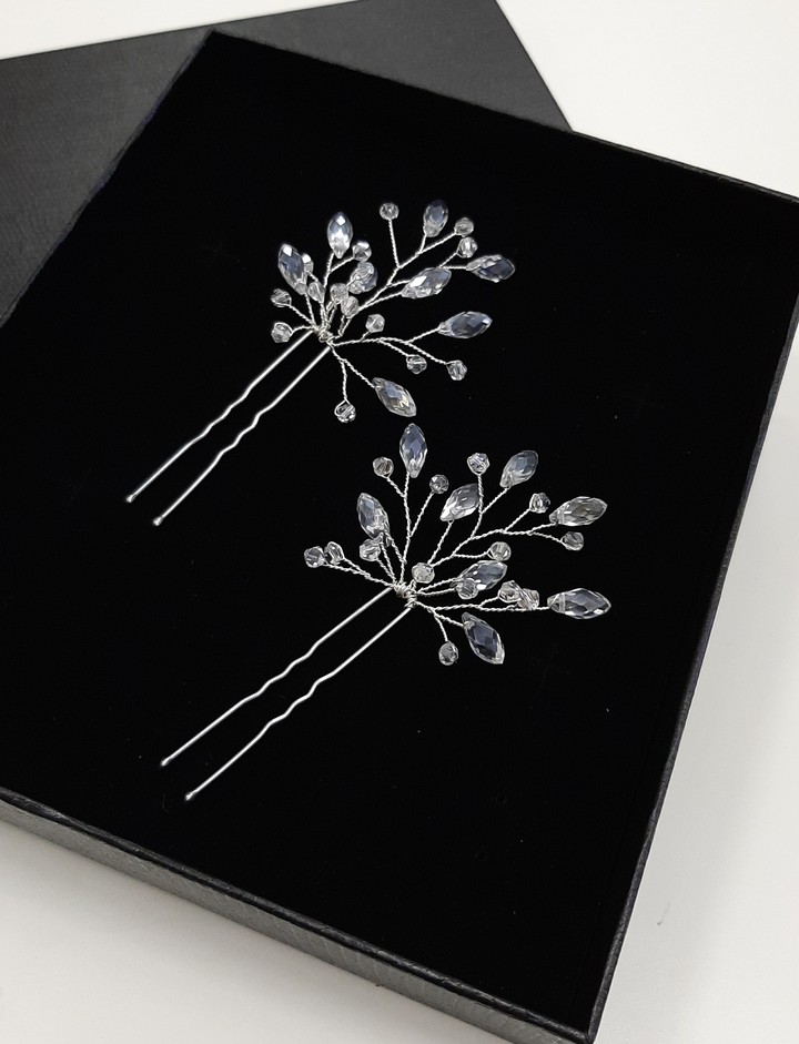 Hairpins, accessories, hairstyle, bridal, silver color, hairpin, evening