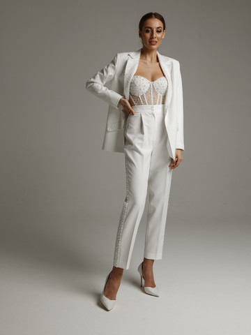 Бюстье с вышивкой, 2021, одежда, блузка, свадебное, молочно-белый, расшитый свадебный костюм, вышивка, корсет, расшитый свадебный костюм №2, популярное