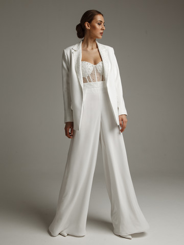 Брюки с вышивкой, 2021, одежда, брюки, свадебное, молочно-белый, расшитый свадебный костюм №2, вышивка, расшитый свадебный костюм №3, популярное