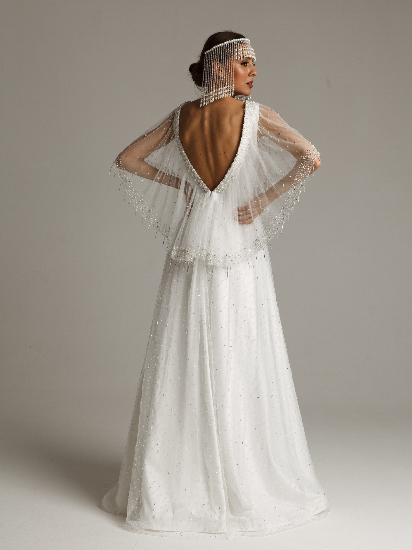 Reyna gown, 2021, couture, dress, bridal, off-white, Reyna, A-line, embroidery