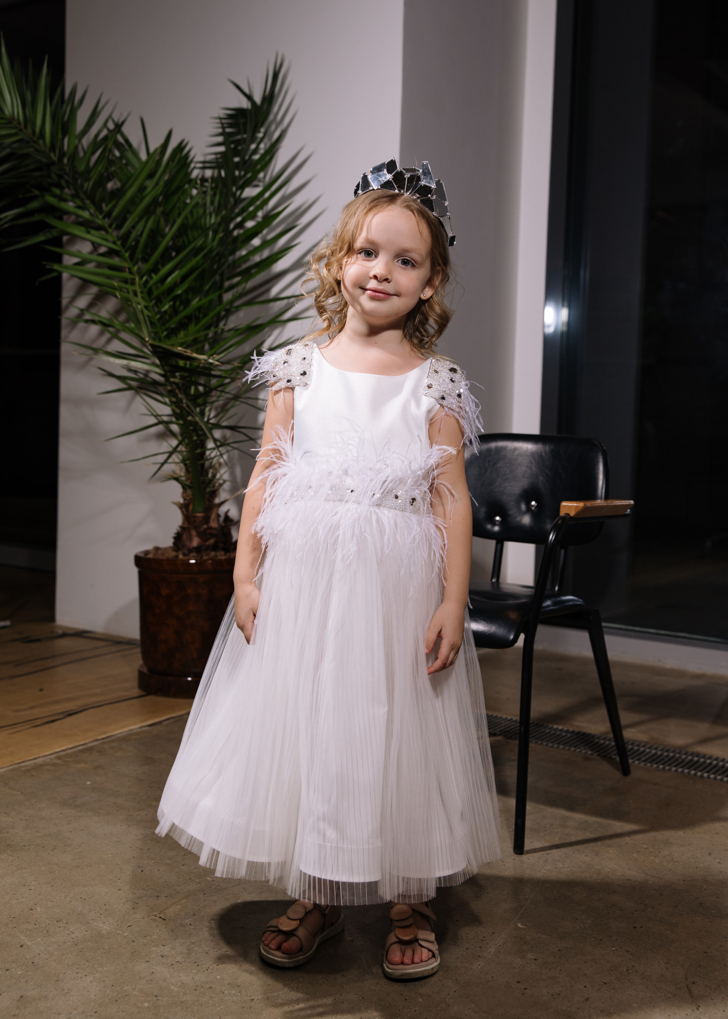 Детское платье Диди, 2021, одежда, детское платье, детское, молочно-белый, сетка, вышивка, атлас, flower girl