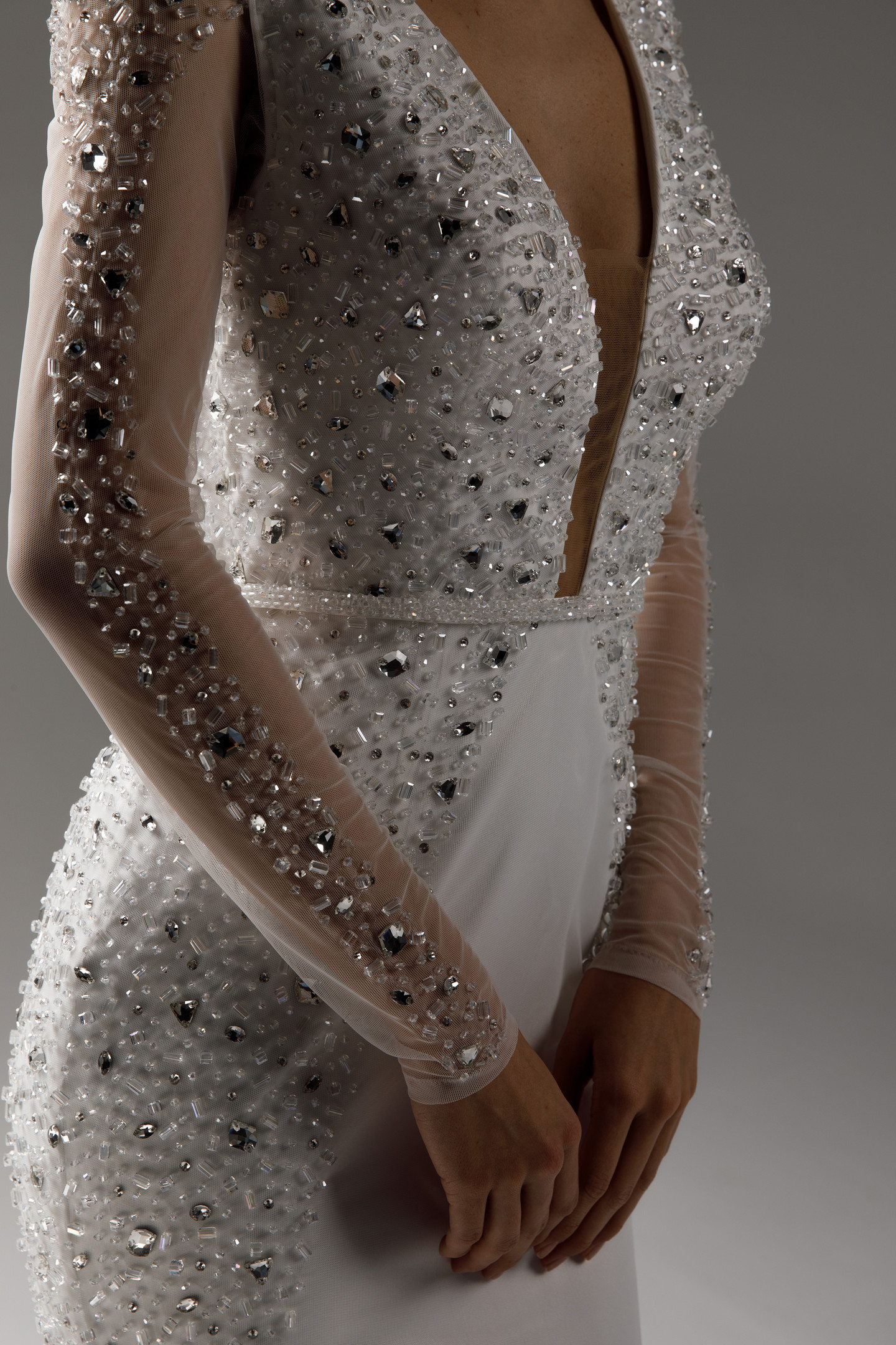 Платье Ракель, 2021, одежда, платье, свадебное, молочно-белый, вышивка, прямой силуэт, рукава