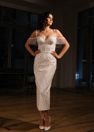 Платье Селин, 2021, одежда, платье, свадебное, молочно-белый, прямой силуэт, вышивка, вечернее