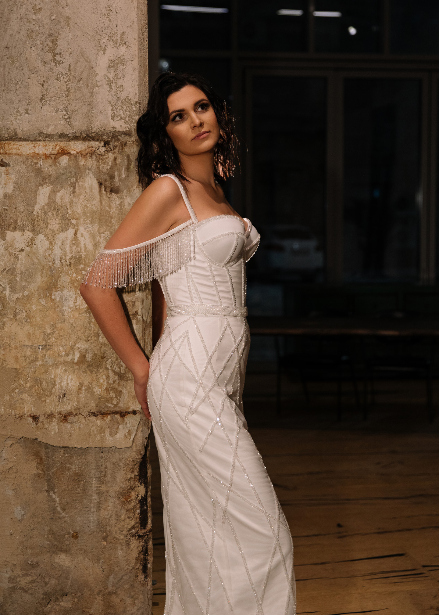 Платье Селин, 2021, одежда, платье, свадебное, молочно-белый, прямой силуэт, вышивка, вечернее