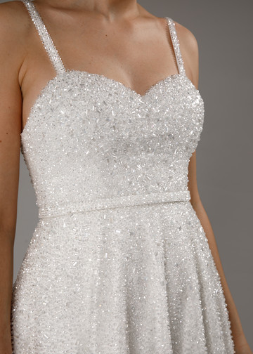 Venera dress, 2021, couture, dress, bridal, off-white, embroidery, A-line, train
