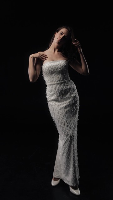 Платье Лучана, 2021, одежда, платье, свадебное, молочно-белый, вышивка, прямой силуэт
