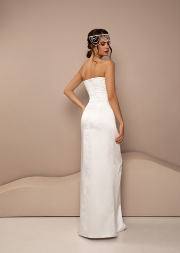 Платье Клео, 2021, одежда, платье, свадебное, молочно-белый, Клео, вышивка, прямой силуэт