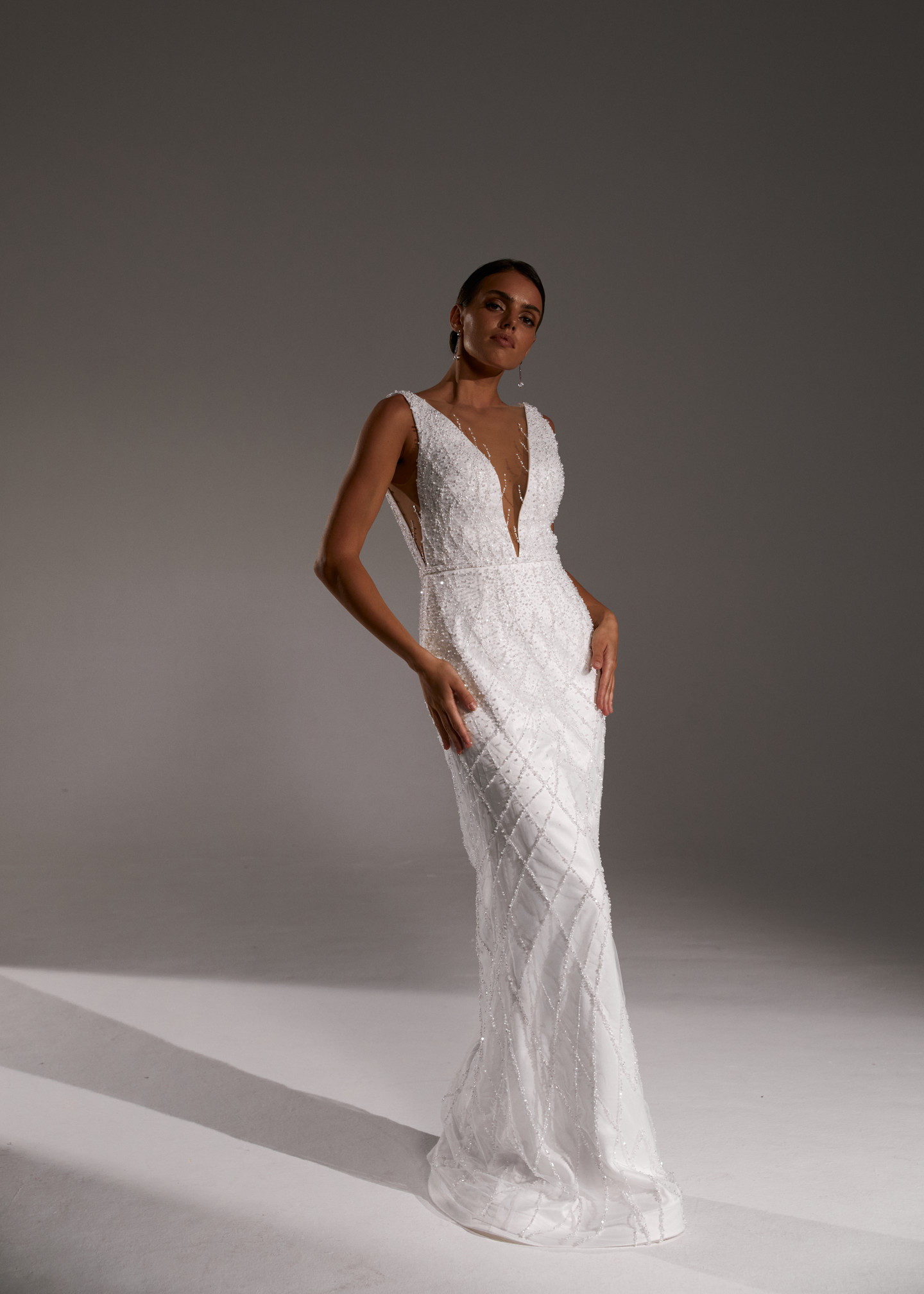 Платье Федерика, 2021, одежда, платье, свадебное, молочно-белый, вышивка, прямой силуэт