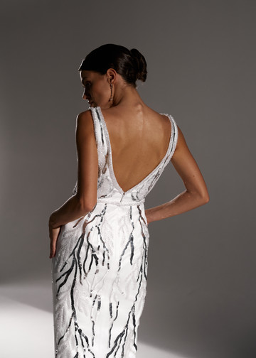 Платье Сьера, 2021, одежда, платье, свадебное, молочно-белый, вышивка, прямой силуэт