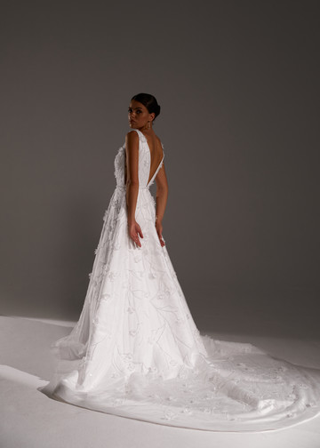 Платье Элоиза, 2021, одежда, платье, свадебное, молочно-белый, вышивка, А-силуэт