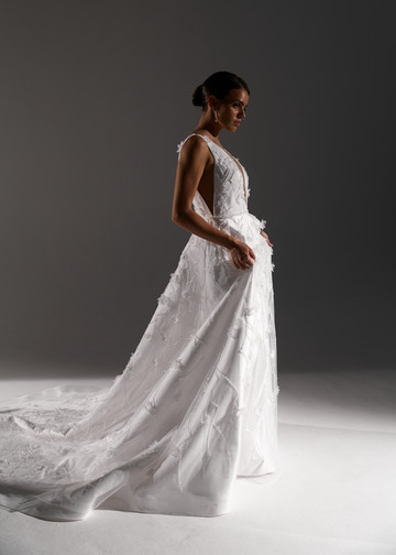 Платье Элоиза, 2021, одежда, платье, свадебное, молочно-белый, вышивка, А-силуэт