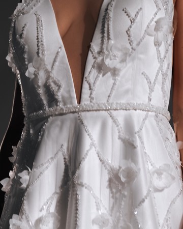 Eloisa dress, 2021, couture, dress, bridal, off-white, embroidery, A-line
