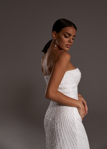 Платье Даниэль, 2021, одежда, платье, свадебное, молочно-белый, вышивка, прямой силуэт