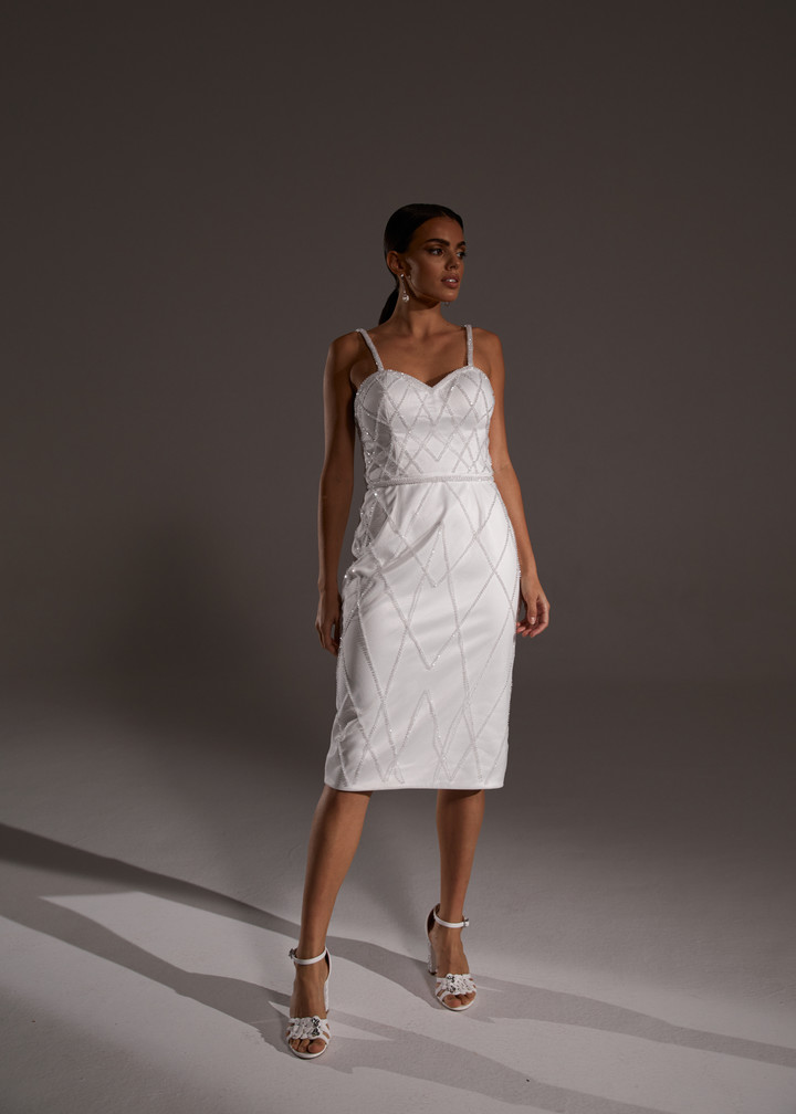 Платье Селия, 2021, одежда, платье, свадебное, молочно-белый, вышивка, прямой силуэт