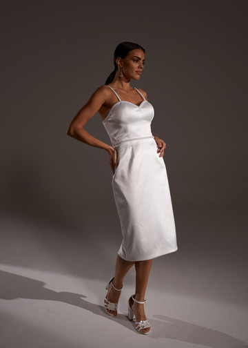 Платье Лина, 2021, одежда, платье, свадебное, молочно-белый, вышивка, прямой силуэт, популярное