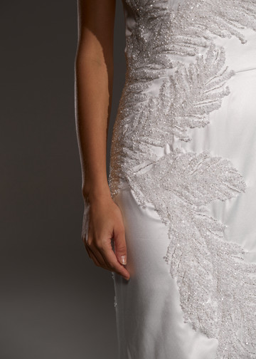 Платье Ирма, 2021, одежда, платье, свадебное, молочно-белый, вышивка, прямой силуэт