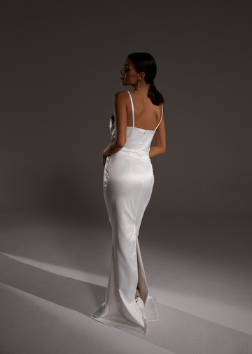 Платье Ирма, 2021, одежда, платье, свадебное, молочно-белый, вышивка, прямой силуэт