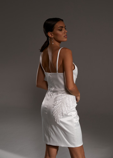 Платье Альма, 2021, одежда, платье, свадебное, молочно-белый, вышивка, прямой силуэт
