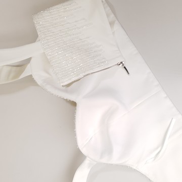Бюстье с вышивкой, 2021, одежда, блузка, свадебное, молочно-белый, свадебный корсет и юбка №4, вышивка