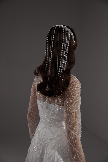 Ободок с бахромой, 2022, аксессуары, для волос, свадебное, молочно-белый