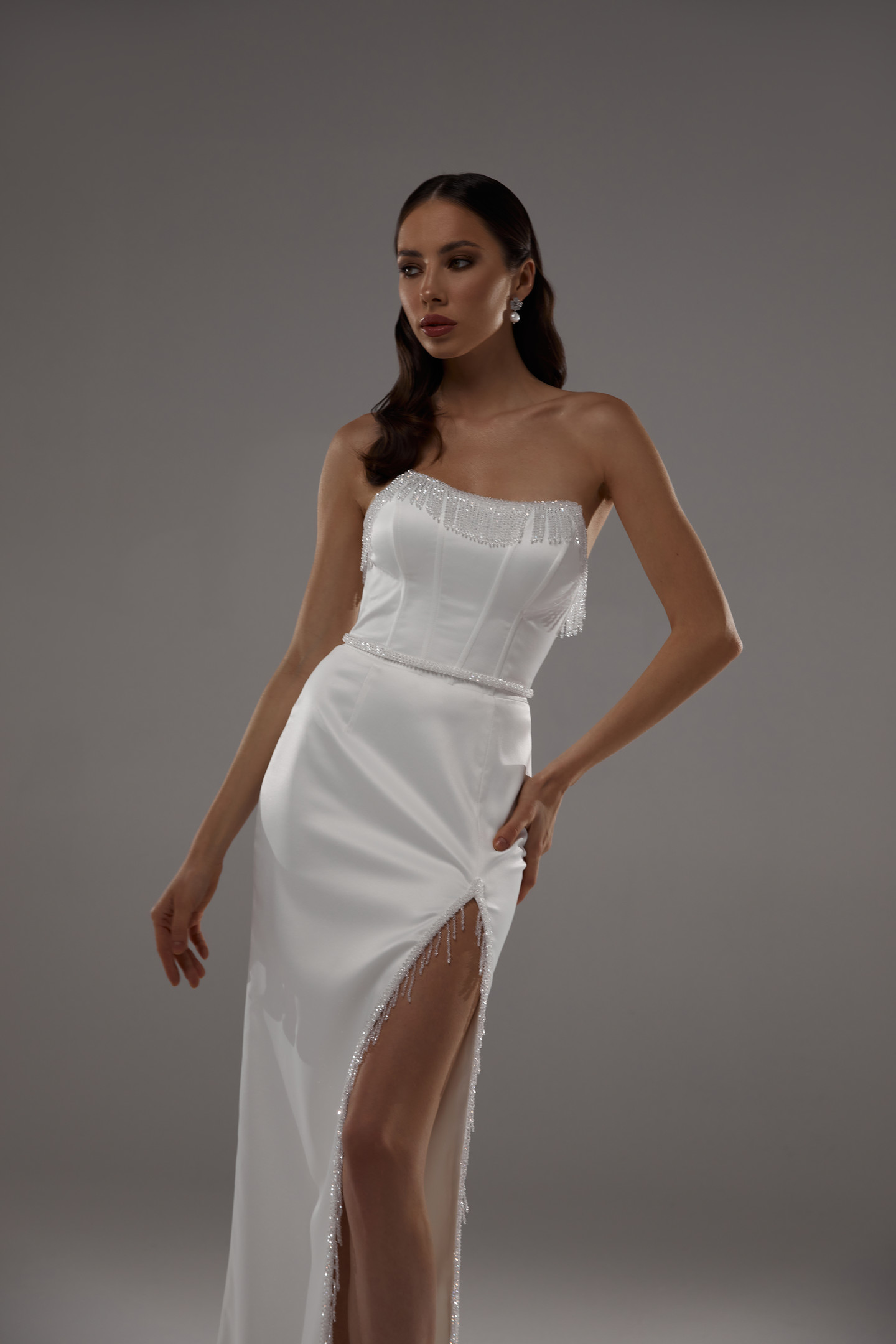 Ilona dress, 2022, couture, dress, bridal, off-white, embroidery