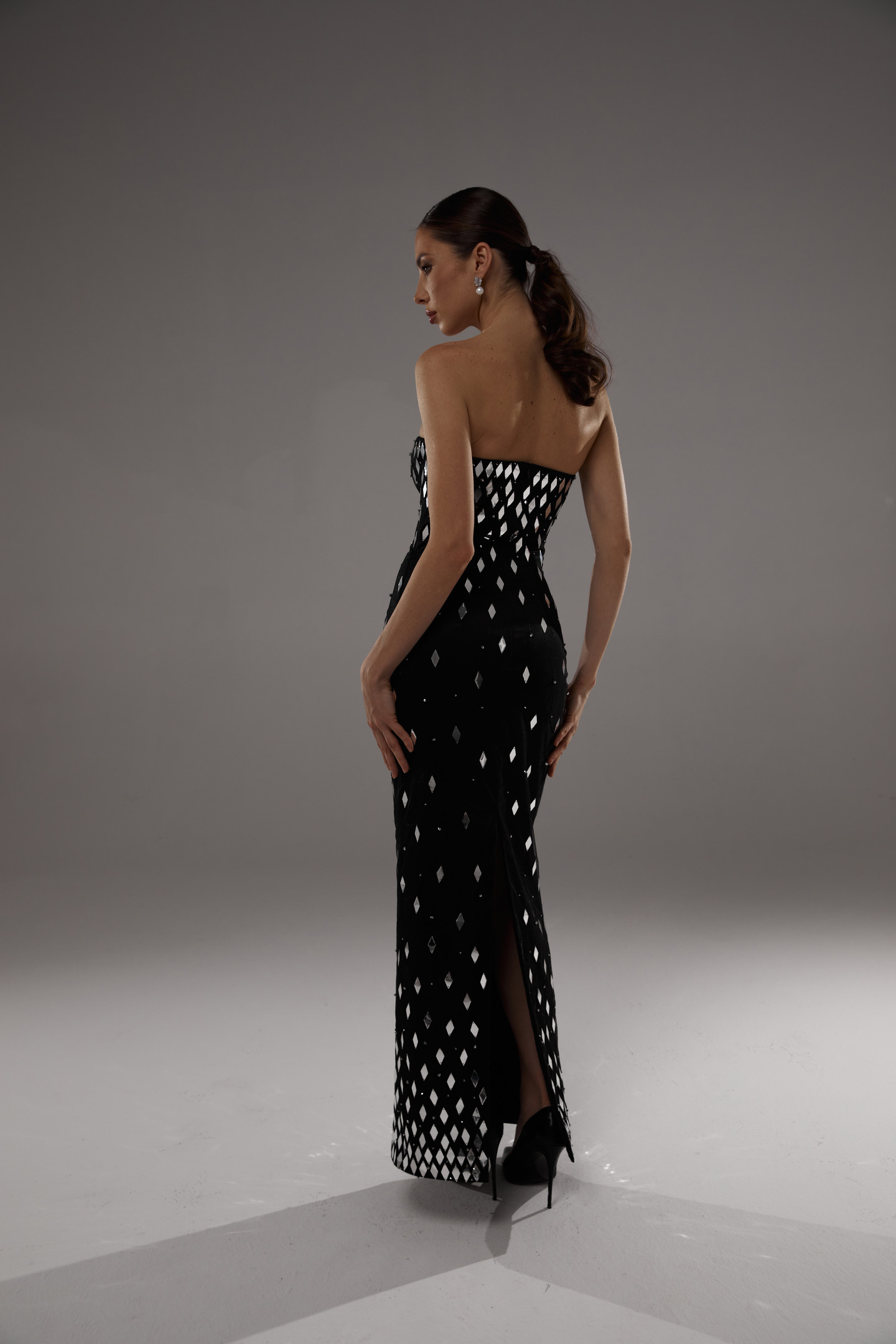 Amalia dress, 2022, couture, dress, evening, black, embroidery